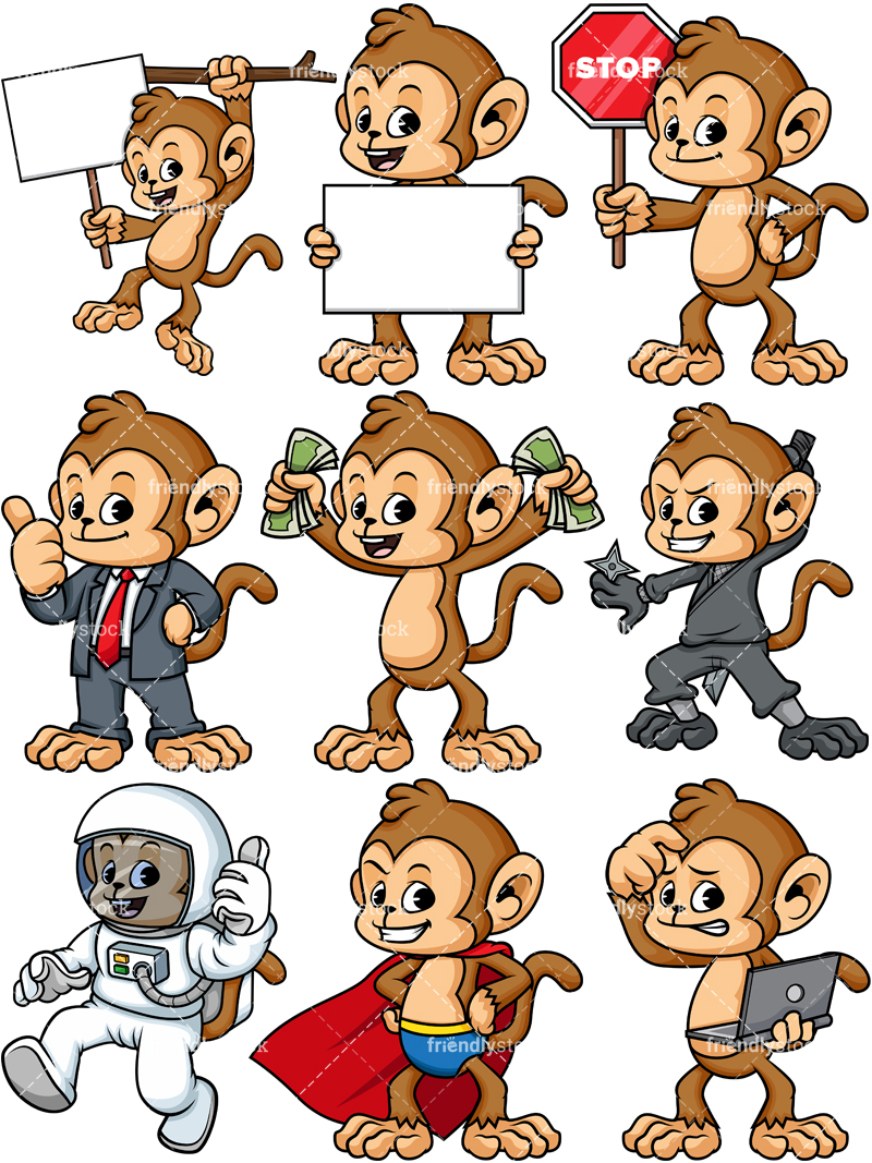 800x1067 Monkey Vector Set No4