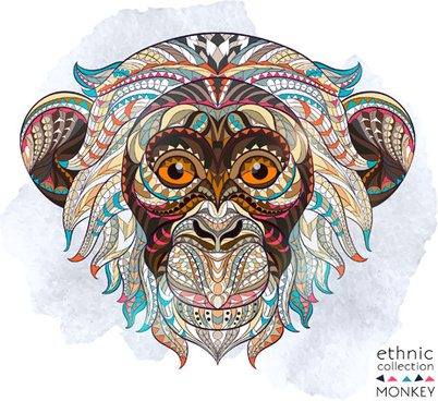 402x368 Ethnic Pattern Monkey Vector Png Images, Backgrounds And Vectors