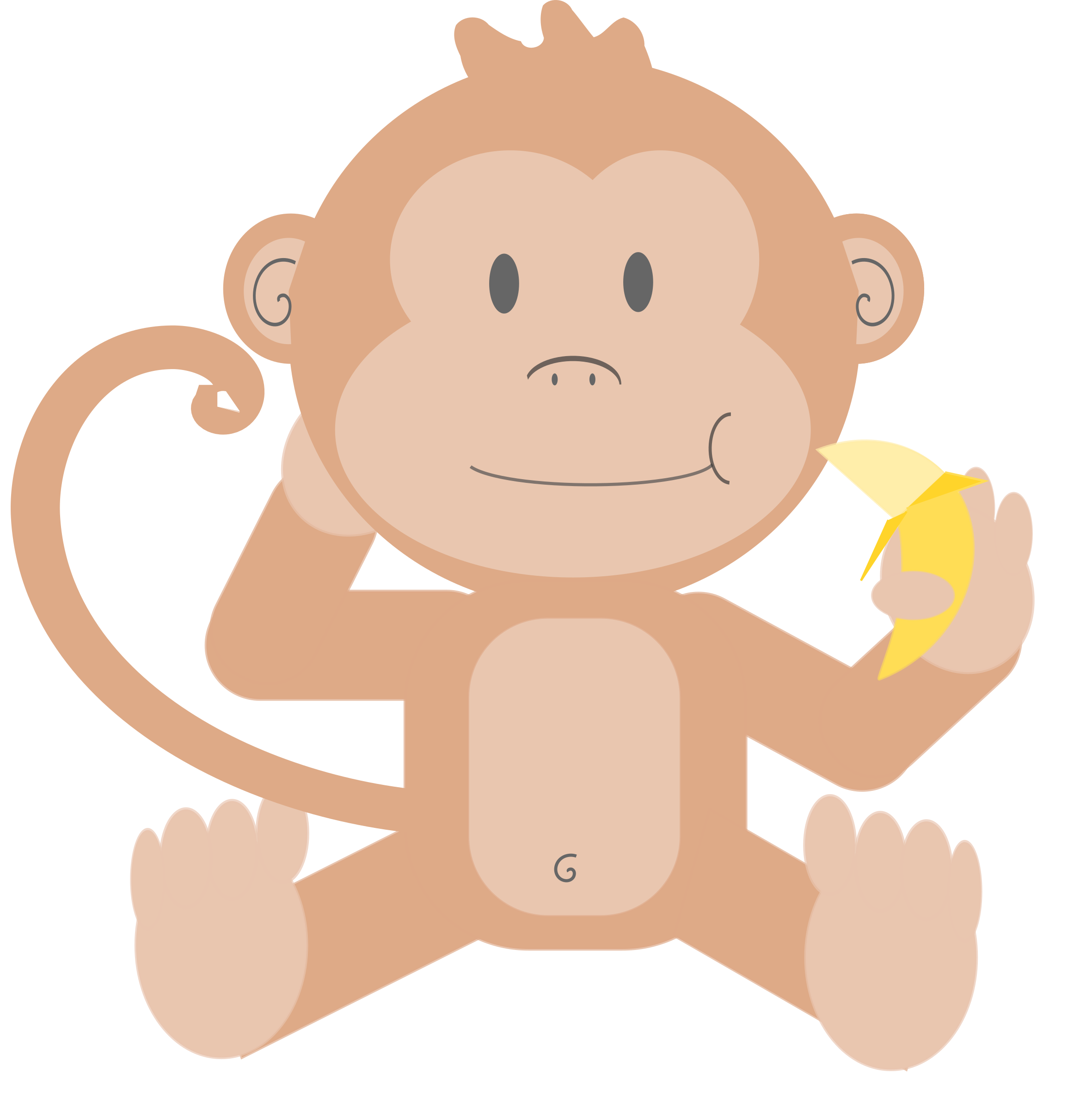 2362x2400 Monkey Vector Art Image