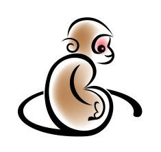 235x221 Abstract Monkey Vector Art Illustration Crafts