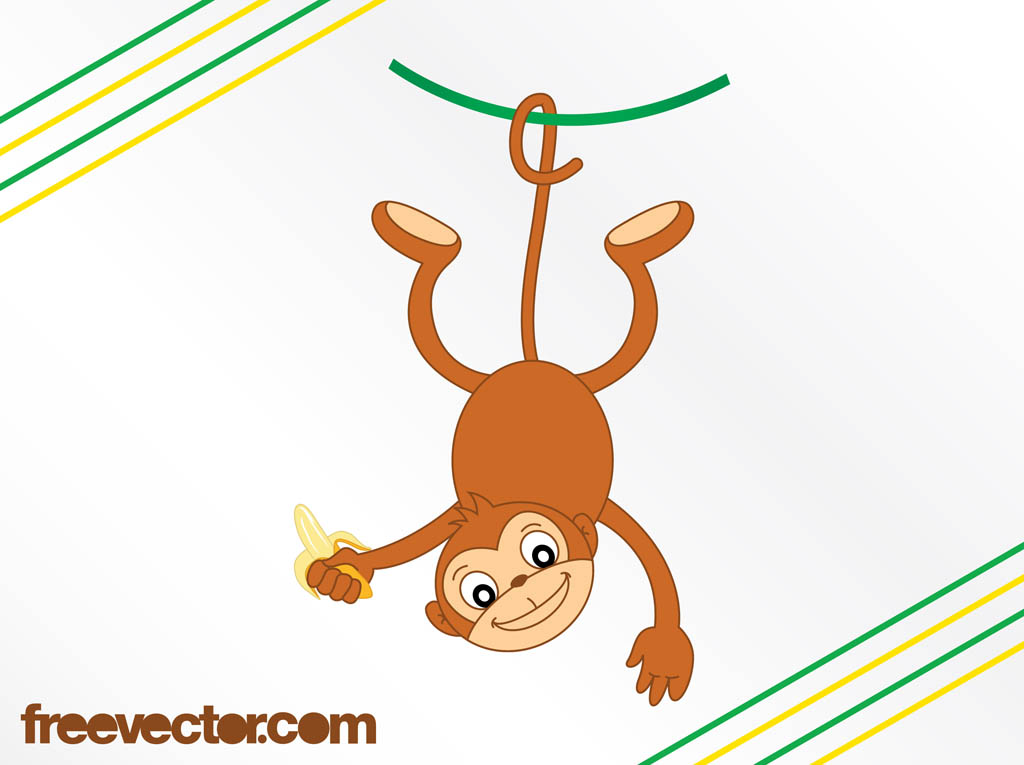 1024x765 Cartoon Monkey With Banana Vector Art Amp Graphics