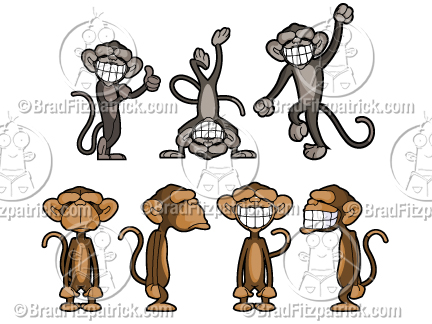432x324 Cartoon Monkeys Clip Art Monkeys Graphics Clipart Monkeys Icon