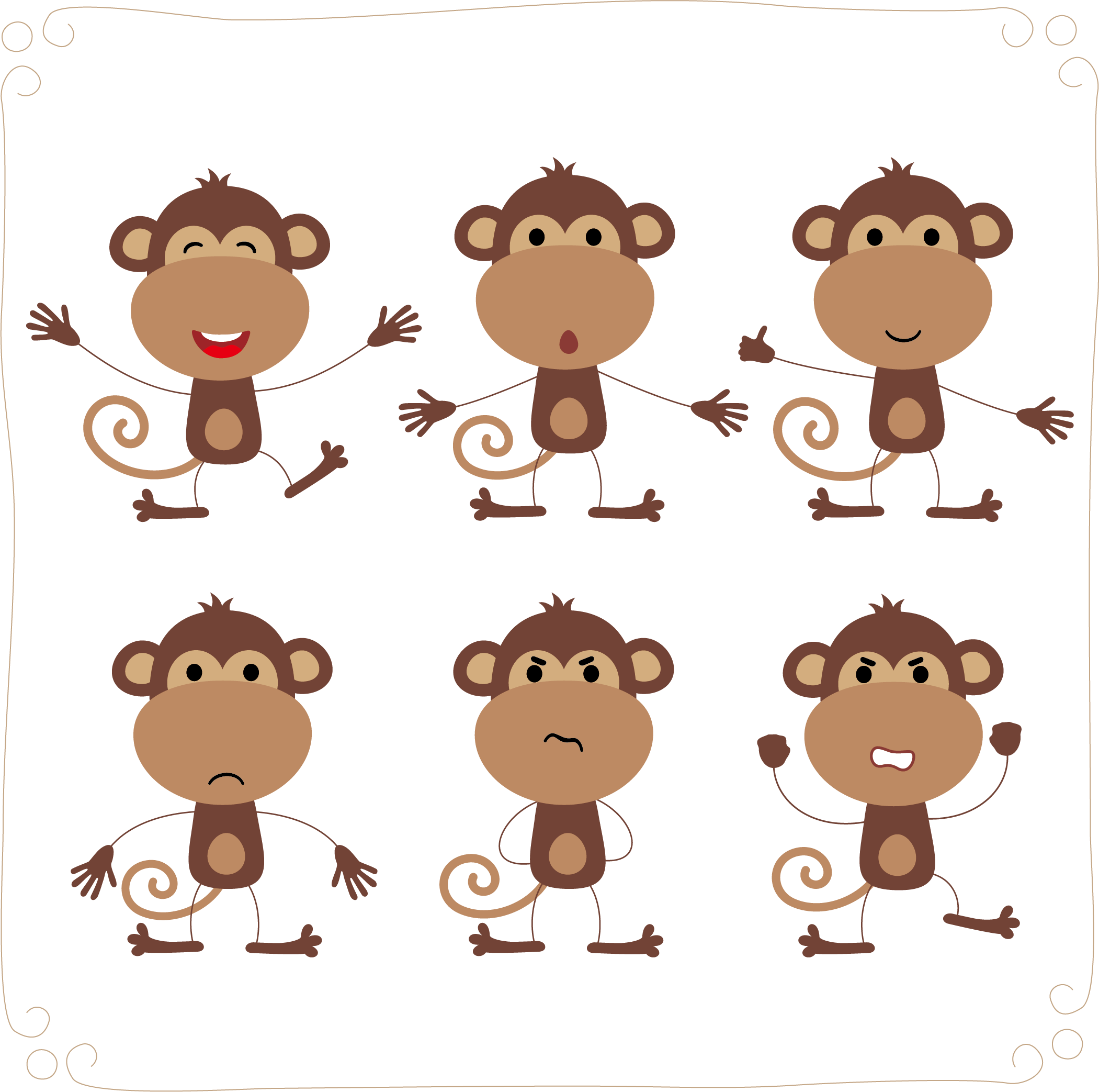 2101x2086 Monkey Cartoon Illustration