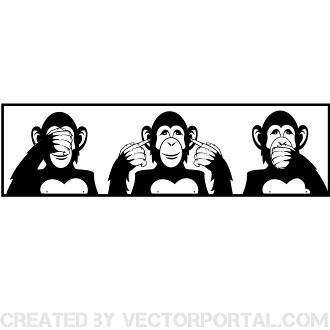 660x660 Three Wise Monkeys Vector Illustration Free Vectors Ui Download