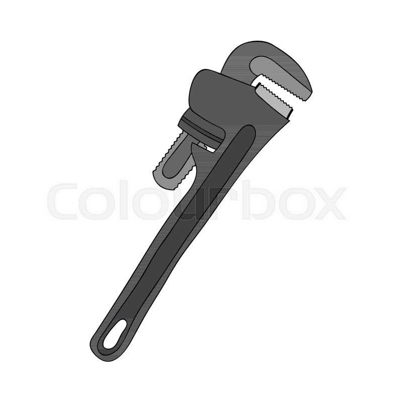 800x800 Adjustable Wrench. Vector Illustration. Drawing By Hand. Stock