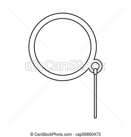 450x470 Line Art Black And White Monocle. Hipster Vector Illustration For
