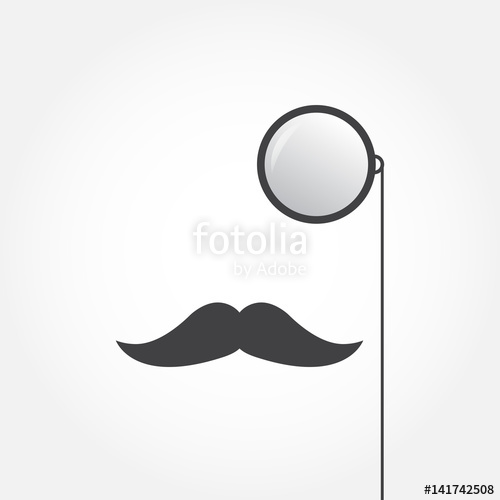 500x500 Monocle And Mustache. Old Fashioned Gentleman Accessories Icon
