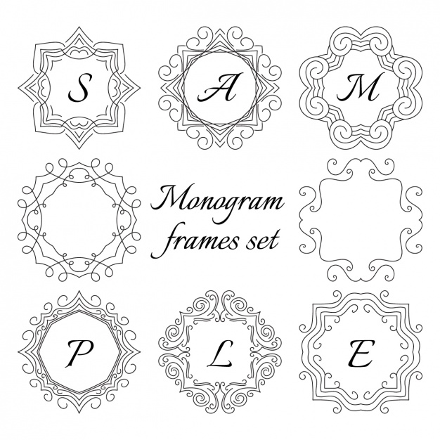 626x626 Monogram Frame Set Vector Free Download