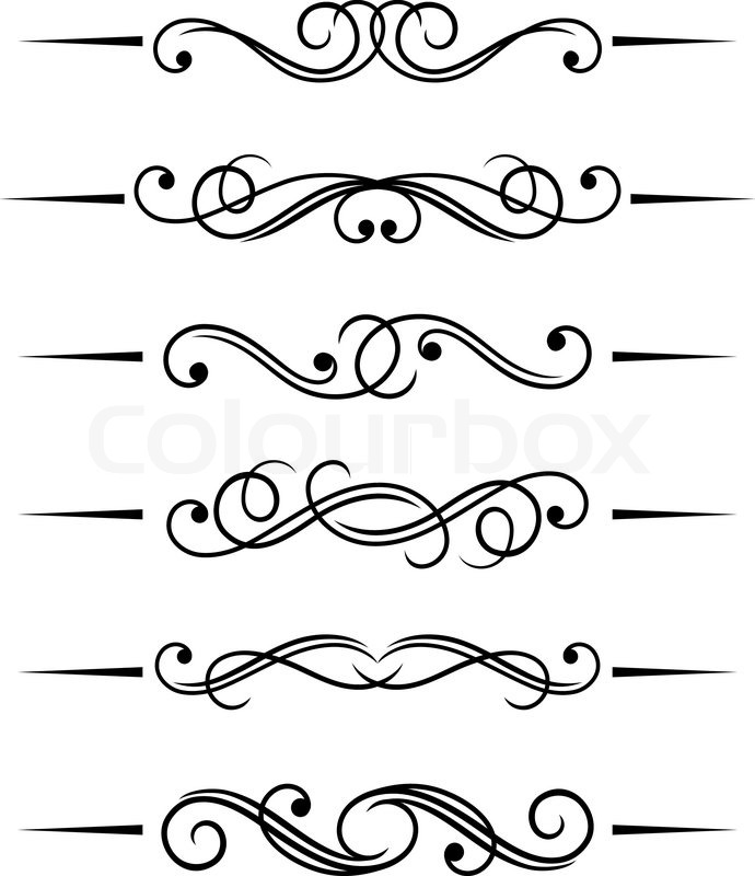 690x800 Swirl Elements And Monograms For Design And Decorate Stock
