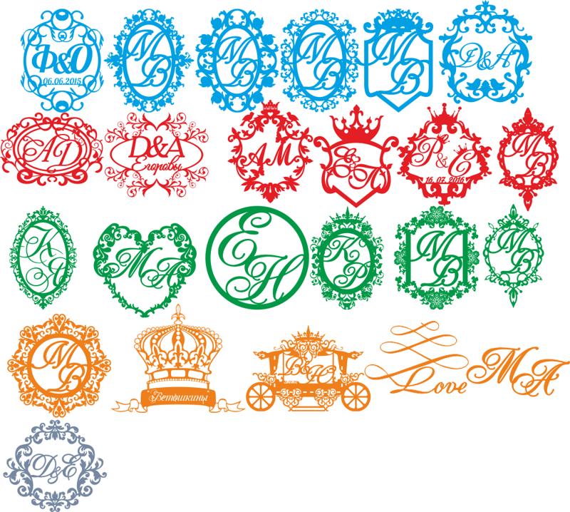 800x718 Wedding Monogram Vector Set Free Vector Download