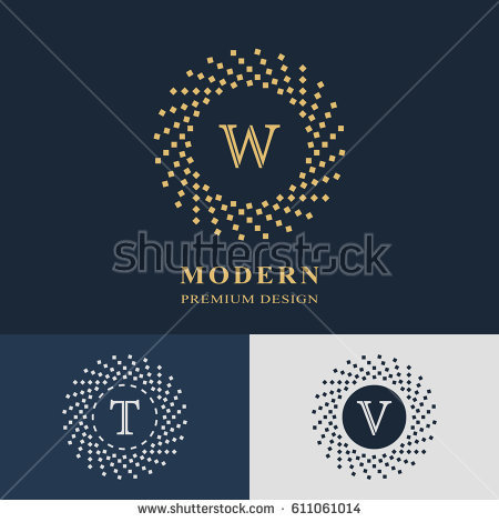 450x470 Modern Logo Design Geometric Linear Monogram Stock Vector Hd