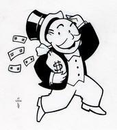 171x190 Monopoly Man With Money Bags Free Image