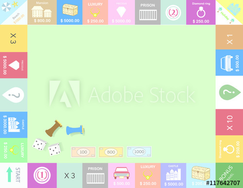 500x387 Frame Of Monopoly Board Game ,funny Frame,board Games,vector