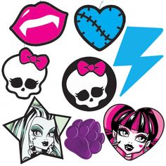 236x236 Monster High Cookies, Hot Pink Vampire Lips, Blue Stitch Hearts