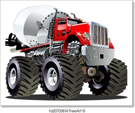 560x470 Free Art Print Of Cartoon Mixer Monster Truck. Vector Cartoon