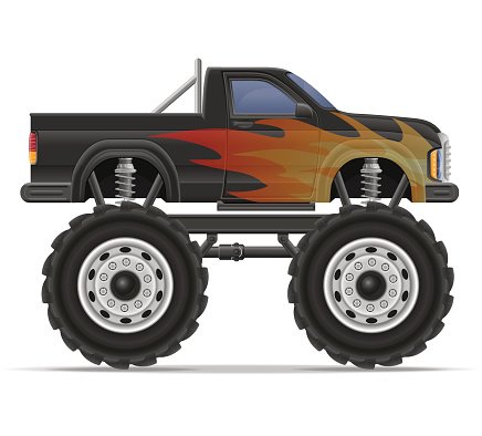 436x394 Monster Truck Car Pickup Vector Illustration Premium Clipart