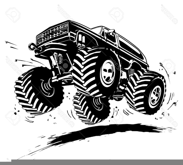 600x542 Monster Truck Vector Clipart Free Images