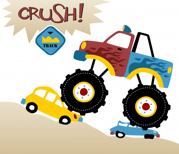 626x536 Monster Truck Cartoon Vector Vector Premium Download