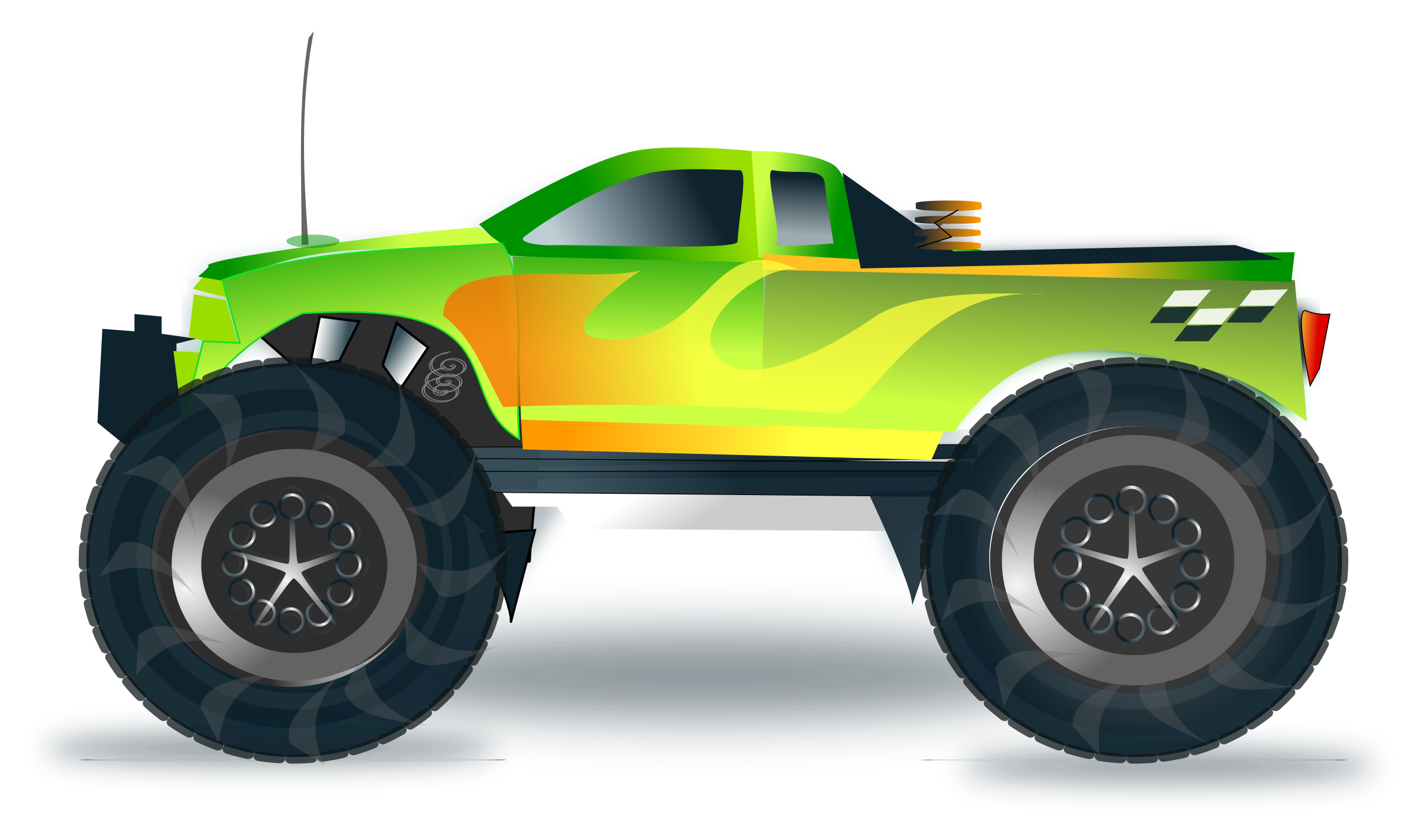 2400x1427 Monster Truck Vector Png Clipart