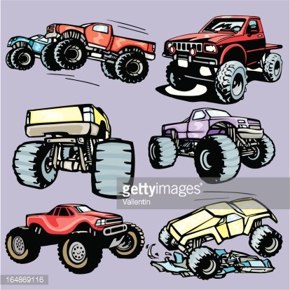 414x413 Truck Illustrations I Monster Trucks (Vector) Premium Clipart