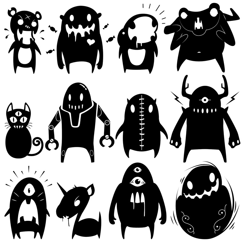 800x800 Little Monsters Set 06 Vector Graphics Tshirt Factory