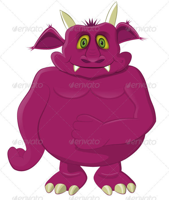 590x700 Purple Cartoon Monster Vector By Demoniac Graphicriver