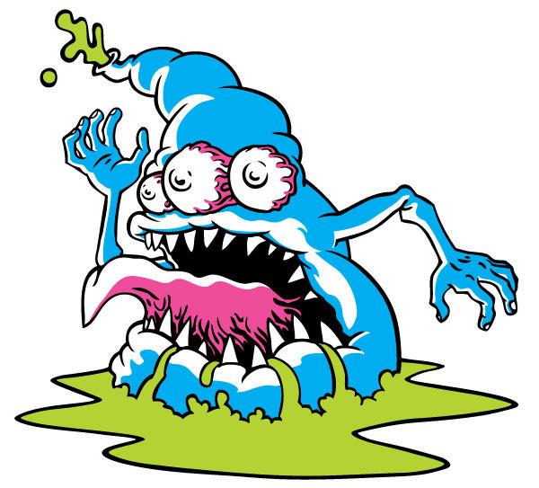 600x543 Blue Monster Vector 123freevectors