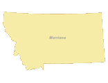 156x121 Free Digital Montana Outline Blank Map
