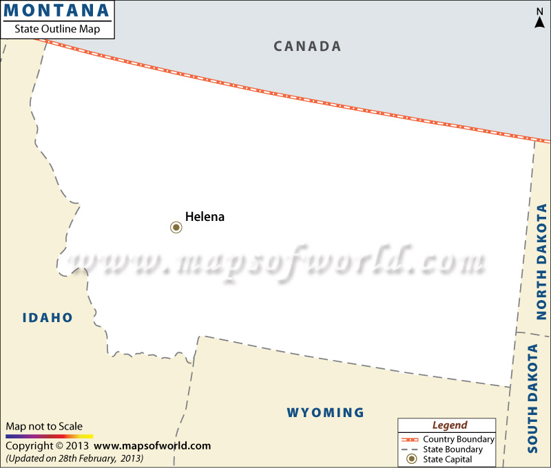 800x680 Montana Map Outline Blank Map Of Montana Montana Outline Map 800 X