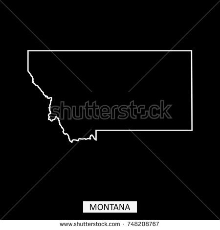 450x470 Montana Map Outline Montana State Usa Map Vector Outline Stock