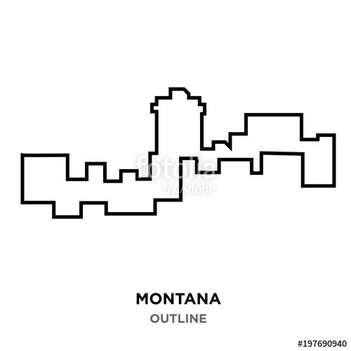 500x500 Montana Outline On White Background Stock Image And Royalty Free