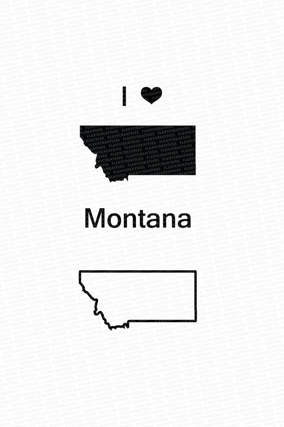 570x855 Montana Vector State Clipart Montana Clip Art Montana Map Etsy
