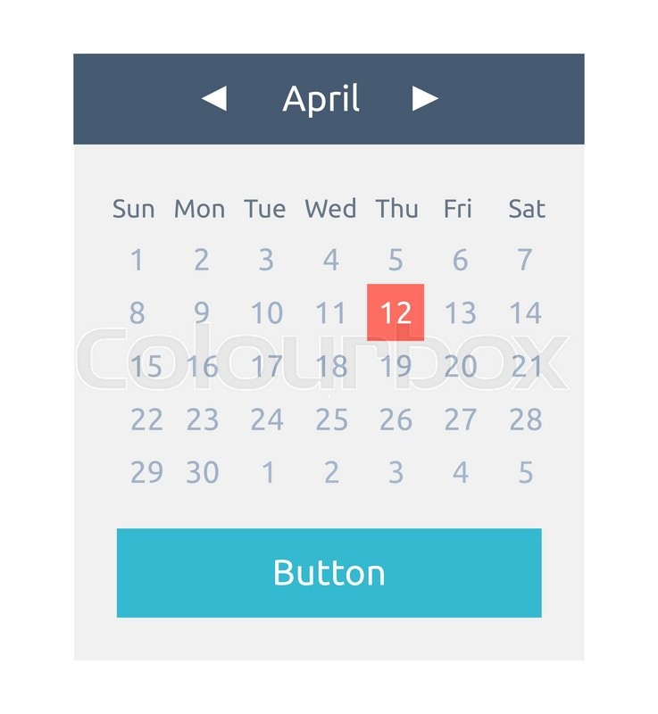 737x800 Website Element Calendar Button. Calendar Icon Page, Monthly Date