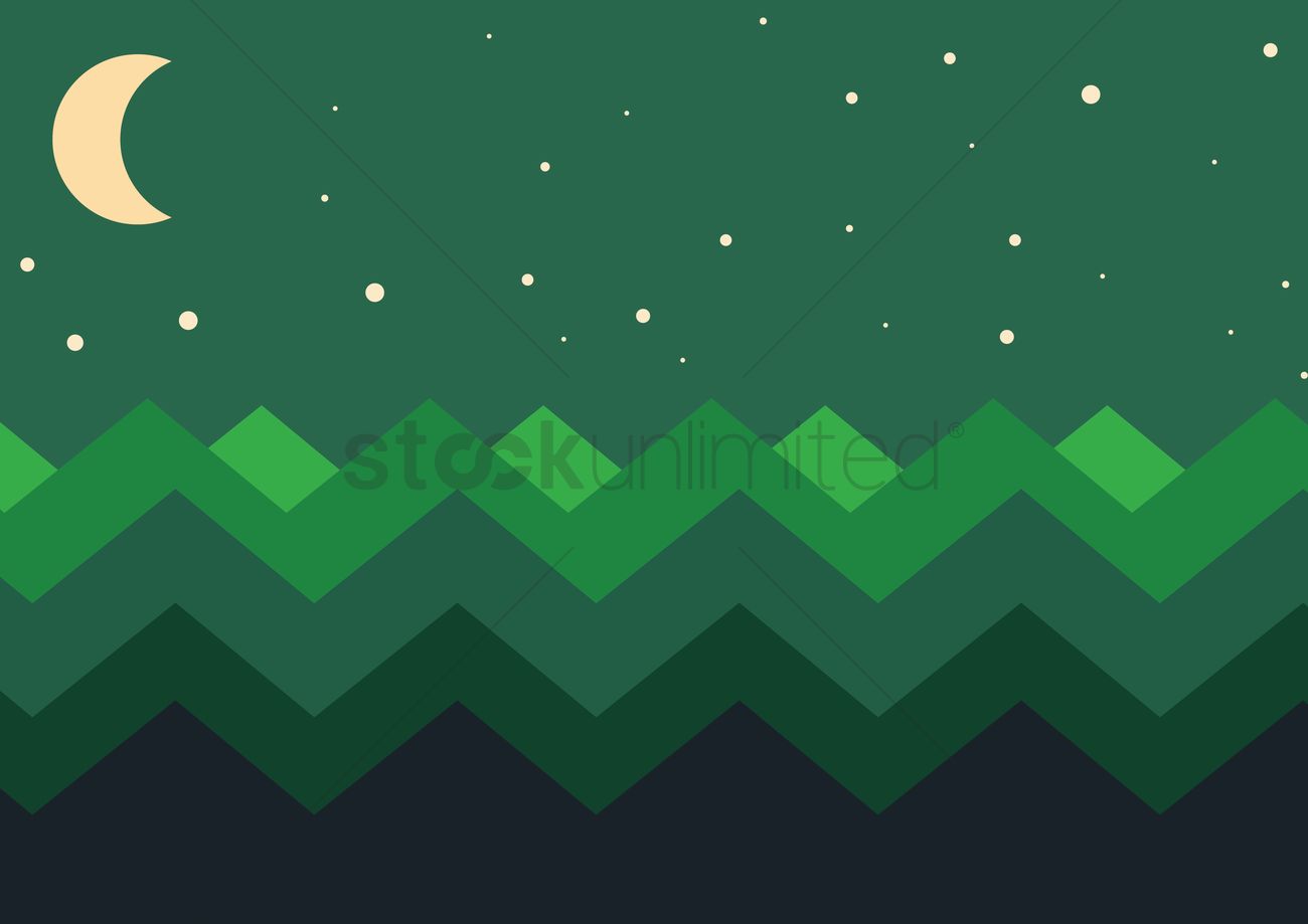 1300x919 Moon And Stars Vector Image