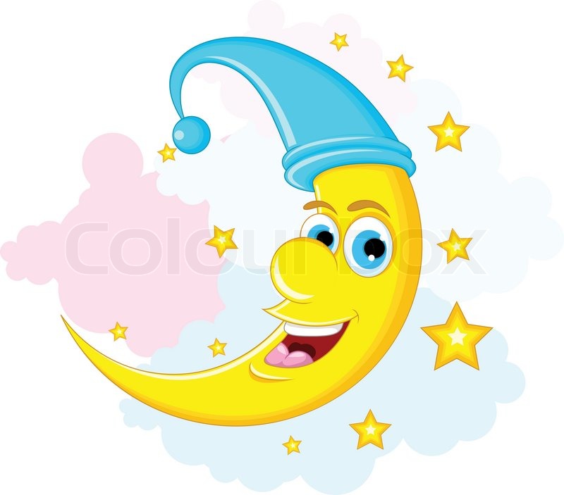 800x703 Vector Illustration Of Star And Moon Cartoon Stock Vector