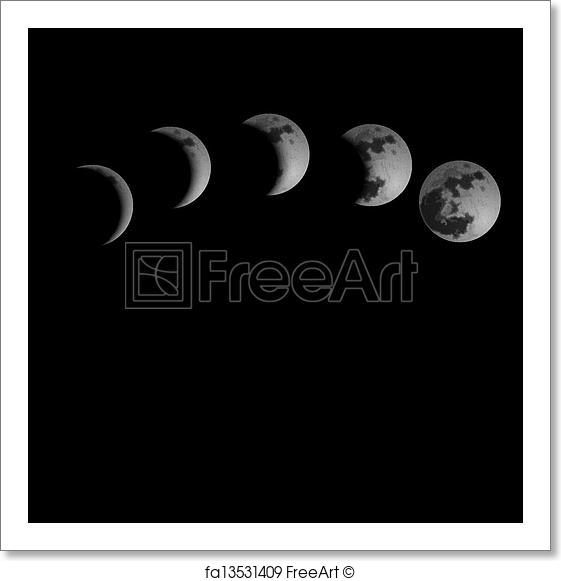 561x581 Free Art Print Of Moon Phases. Moon Phases. Vector Illustration