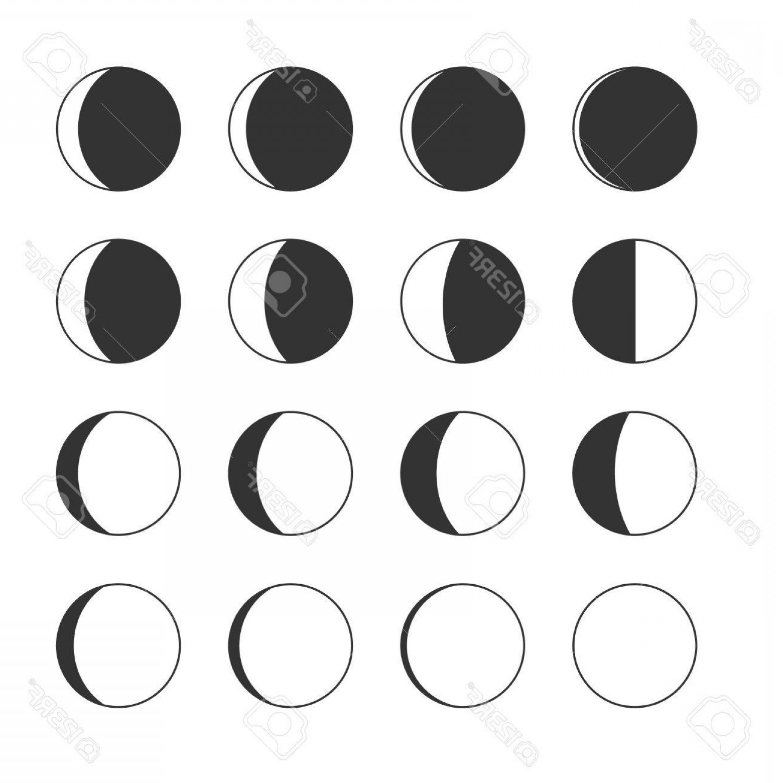 Moon Phases Vector at GetDrawings | Free download