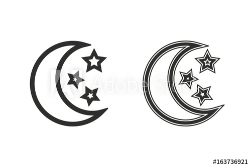 500x334 Moon Star Vector Icon.