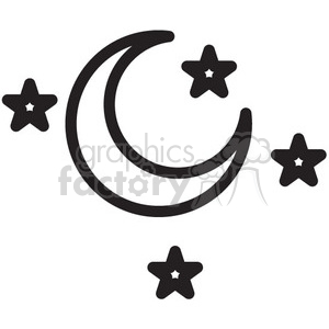 300x300 Royalty Free Sky With Moon And Stars Vector Icon 398495 Icon