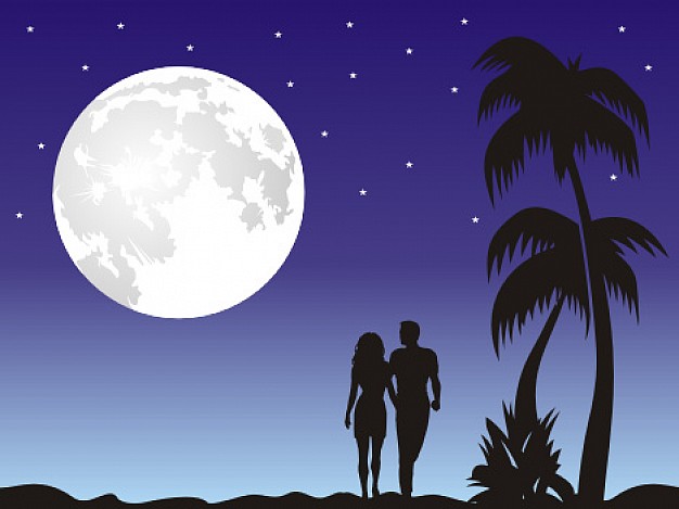 626x469 Romantic Moon Vector Free Download