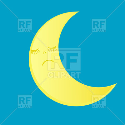 400x400 Cartoon Sleeping Moon Vector Image Vector Artwork Of Objects