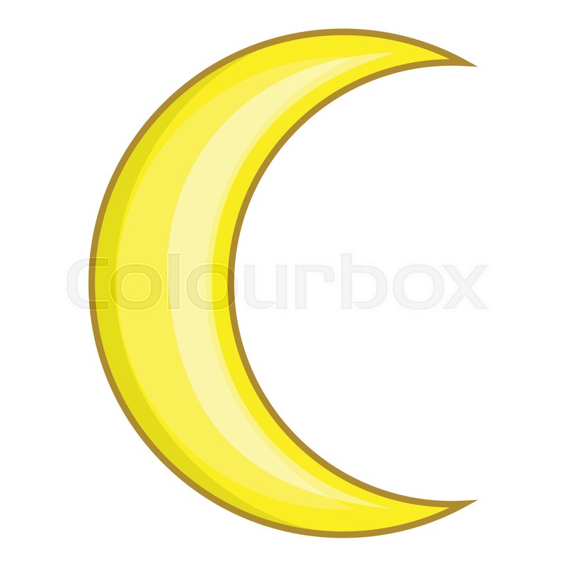 800x800 Crescent Moon Icon. Cartoon Illustration Of Moon Vector Icon For