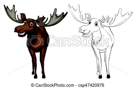 450x293 Animal Outline For Moose Illustration.
