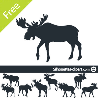 400x400 Moose Vector By Silhouettes Clipart