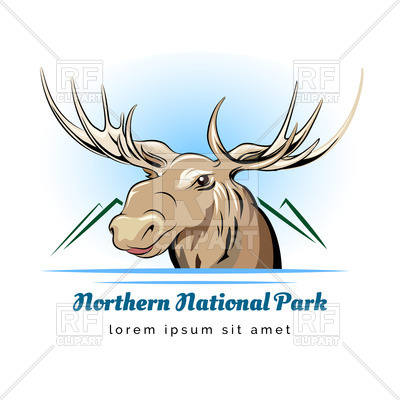 400x400 Logo Of National Park With Moose Head Vector Image Vector