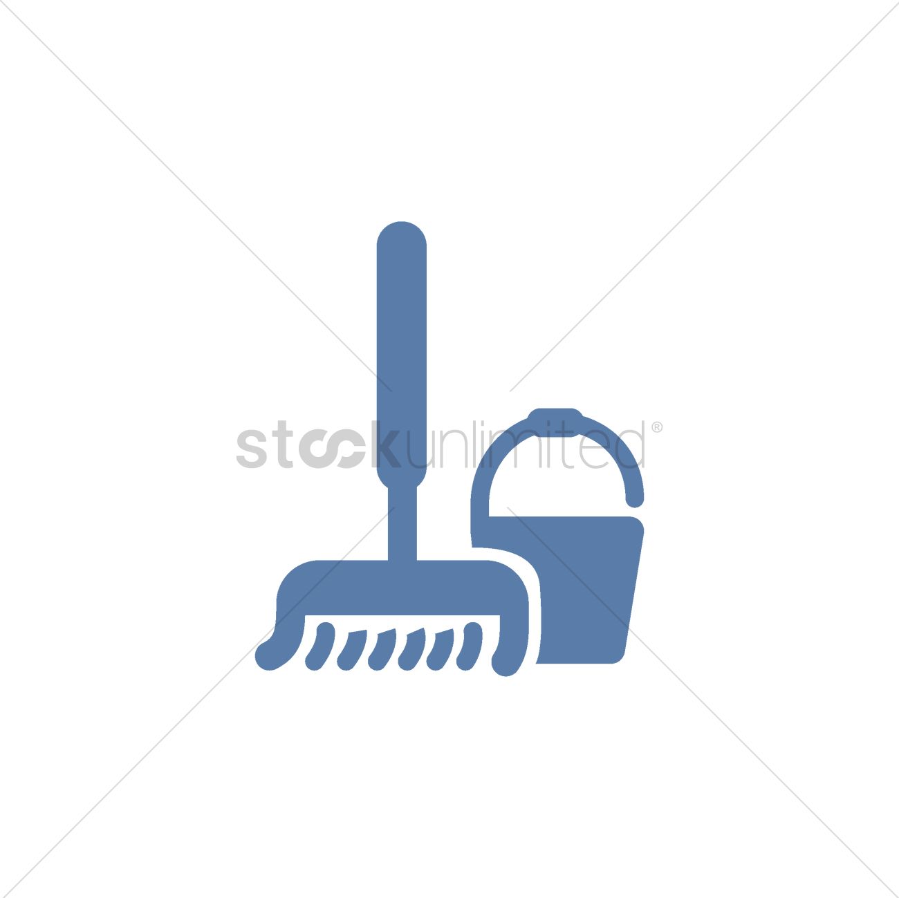 1300x1299 Sweeper Mop With Bucket Vector Image