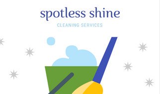 322x189 White Bucket With Mop Vector And Stars Cleaning Business Card