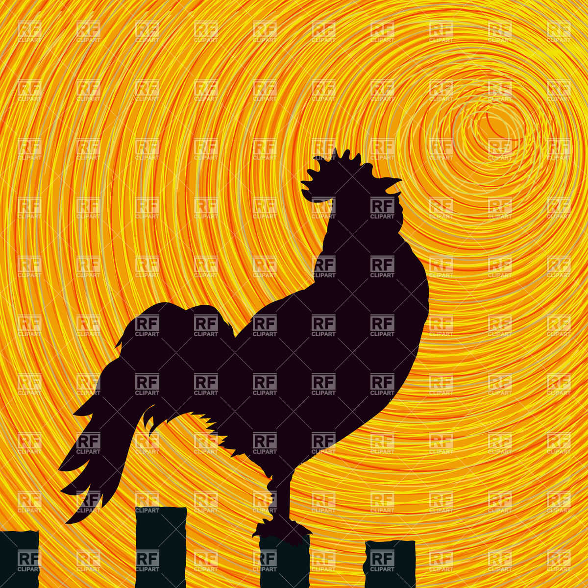 1200x1200 Silhouette Of Rooster On Fence