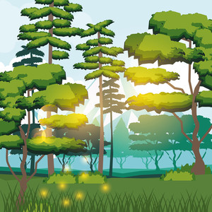 300x300 Morning Landscape Royalty Free Vectors