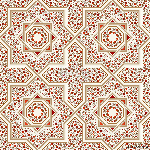 500x500 Patterned Floor Tile. Moroccan Pattern Design. Eight Ray Star